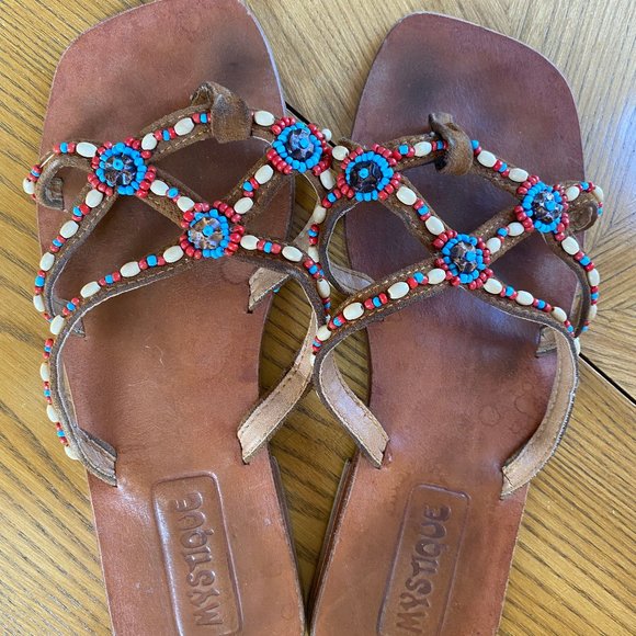 Vintage Hippie-Girl Thong Sandals Sz 8 - Picture 3 of 8